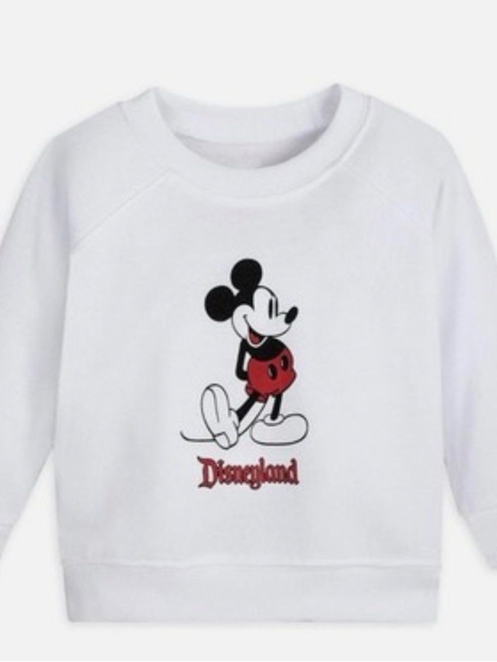 Disney White and Red Kids Mickey Mouse Sweatshirt - Disneyland Graphic